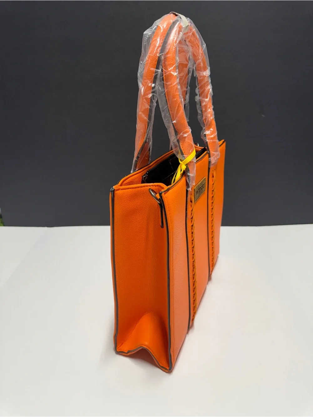 NEW. Wrangler Orange Leather Carry-all Tote Crossbody Bag